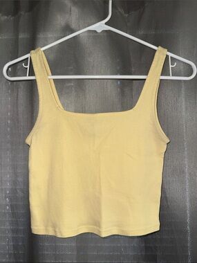 Forever 21 Butter Yellow Square Neck Tank Top